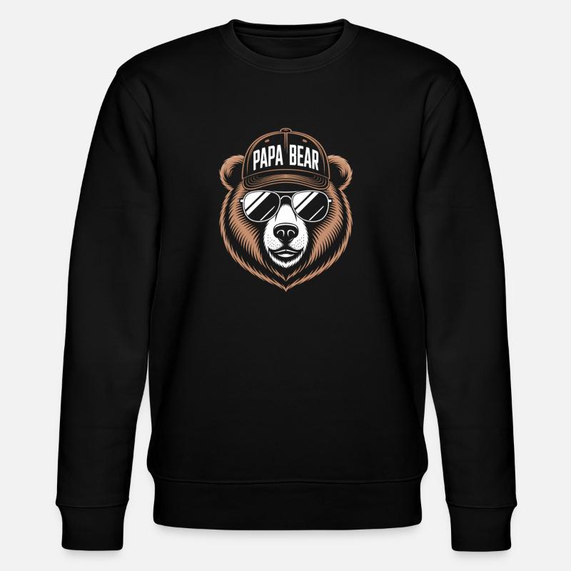 Papa Bear Sunglasses Bear - Stanley/Stella CHANGER Unisex Organic Sweatshirt - black