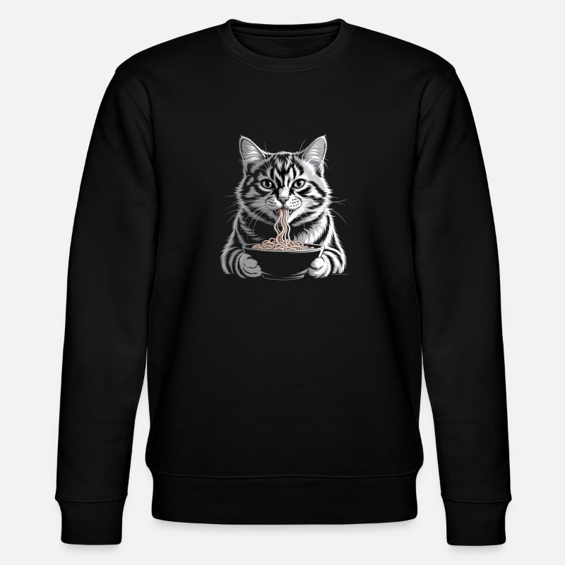Cat Eats Ramen - Stanley/Stella CHANGER Unisex Organic Sweatshirt - black