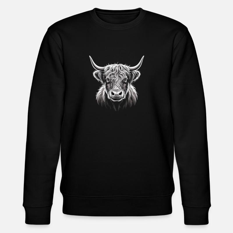 Bovins écossais des Highlands - Sweat bio CHANGER Stanley/Stella Unisexe - noir