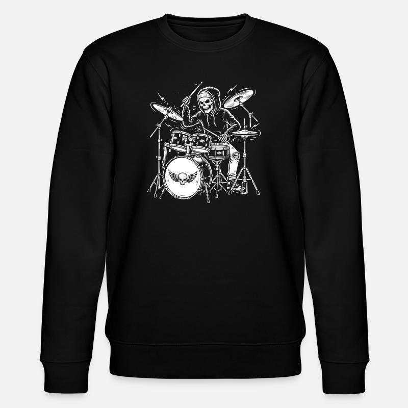 Grim Drummer Skeleton - Stanley/Stella Unisex Bio-Sweatshirt CHANGER  - Schwarz