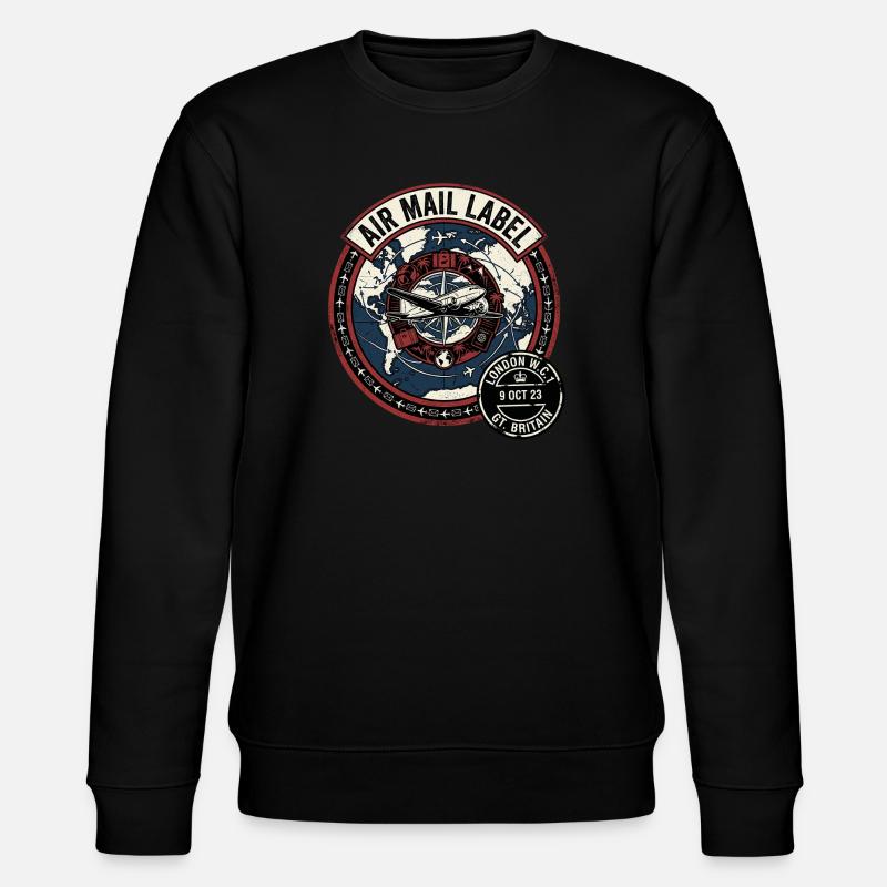 Air Mail England - Stanley/Stella CHANGER Unisex Organic Sweatshirt - black