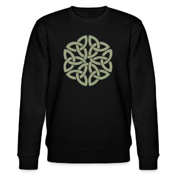 Keltischer Knoten-Rundflechtwerk - Stanley/Stella Unisex Bio-Sweatshirt CHANGER  - Schwarz - Vorne - Nik (191cm) & Marisol (170cm)