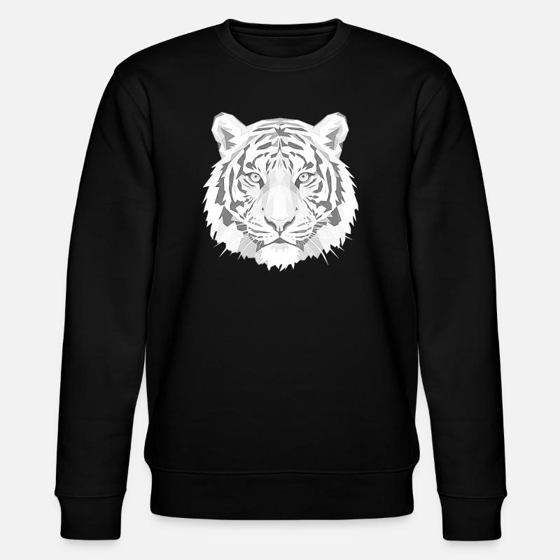 Geometrischer Tiger Kopf Grau - Stanley/Stella Unisex Bio-Sweatshirt CHANGER  - Schwarz