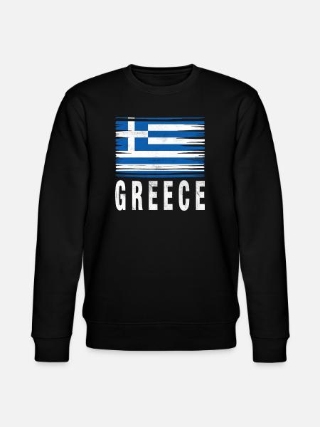 Brushstroke Flag Greece - Stanley/Stella CHANGER Unisex Organic Sweatshirt - black