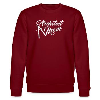 Architektin Mama Motiv - Stanley/Stella Unisex Bio-Sweatshirt CHANGER  - Burgunderrot - Vorne - Nik (191cm) & Marisol (170cm)
