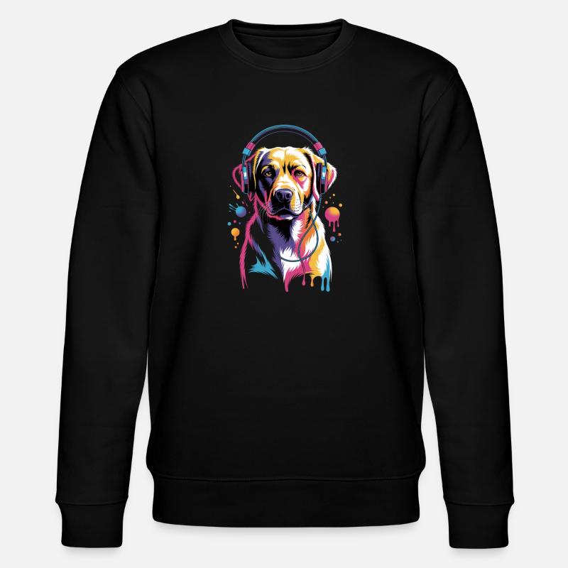Labrador Kopfhörer - Stanley/Stella Unisex Bio-Sweatshirt CHANGER - Schwarz