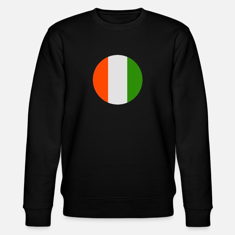 Round Irish flag - Stanley/Stella CHANGER Unisex Organic Sweatshirt - black