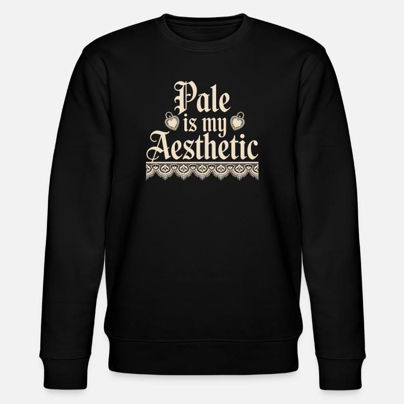 Pale Aesthetic Lace Typography - Stanley/Stella CHANGER Unisex Organic Sweatshirt - black