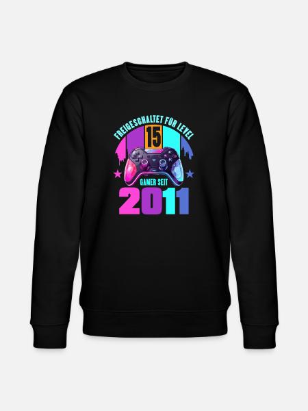15th Birthday Young Girls - Stanley/Stella CHANGER Unisex Organic Sweatshirt - black