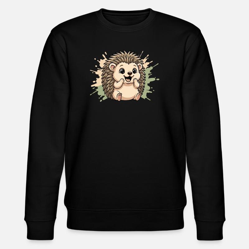 Kuscheliger Igel auf Pastellspritz - Stanley/Stella Unisex Bio-Sweatshirt CHANGER  - Schwarz