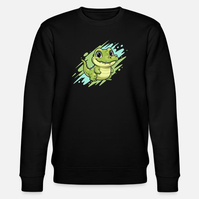 Dessin animé joyeux au crocodile - Sweat bio CHANGER Stanley/Stella Unisexe - noir