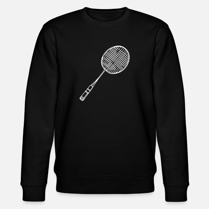 Badminton Racket Drawing - Stanley/Stella CHANGER Unisex Organic Sweatshirt - black