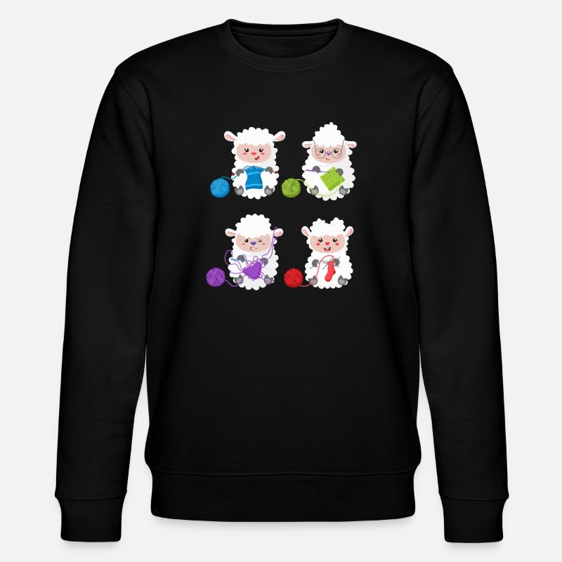 Lambs Knit Yarn Pals - Stanley/Stella CHANGER Unisex Organic Sweatshirt - black
