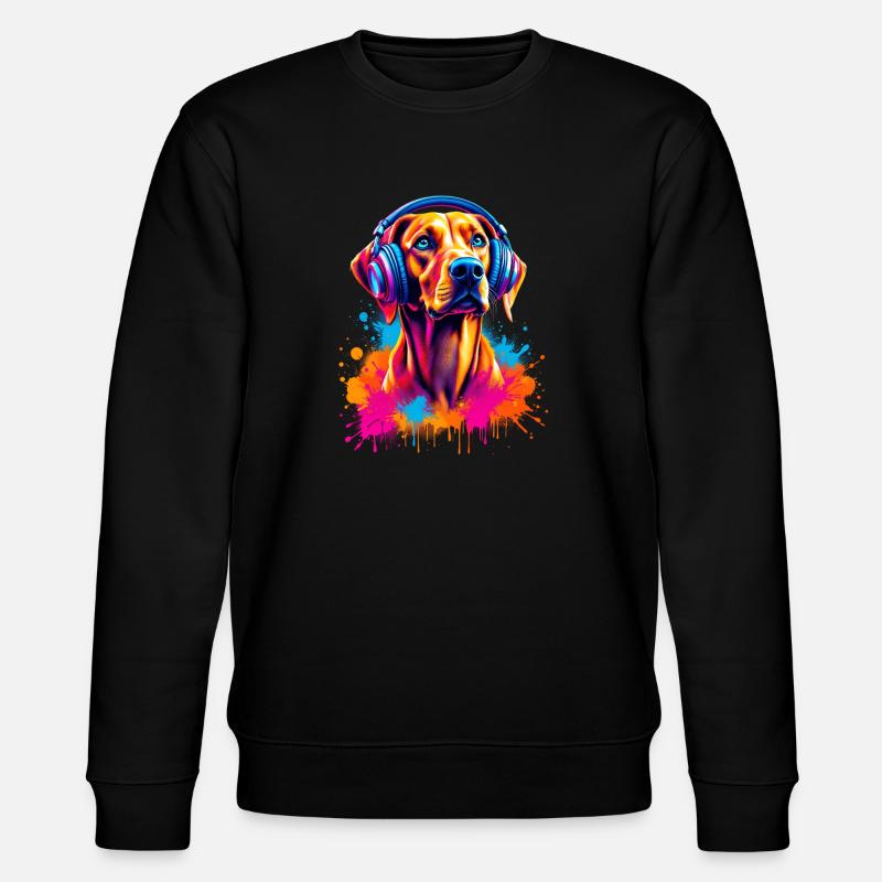 Viszla avec un casque - Sweat bio CHANGER Stanley/Stella Unisexe - noir