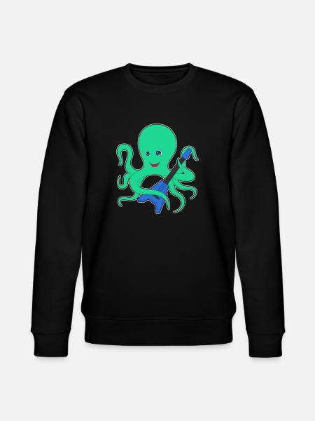 Octopus Musician Guitar Music - Stanley/Stella CHANGER Unisex Organic Sweatshirt - black