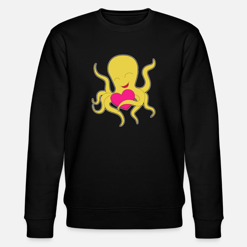 Octopus Heart - Stanley/Stella CHANGER Unisex Organic Sweatshirt - black