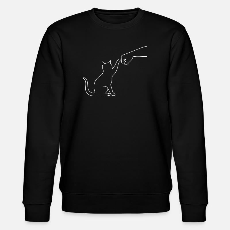 Katze Pfote lustig - Stanley/Stella Unisex Bio-Sweatshirt CHANGER - Schwarz