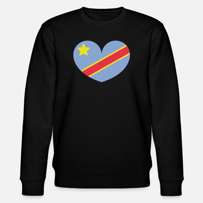 Drapeau du cœur du Congo - Sweat bio CHANGER Stanley/Stella Unisexe - noir