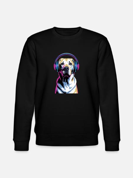 Labrador avec casque - Sweat bio CHANGER Stanley/Stella Unisexe - noir