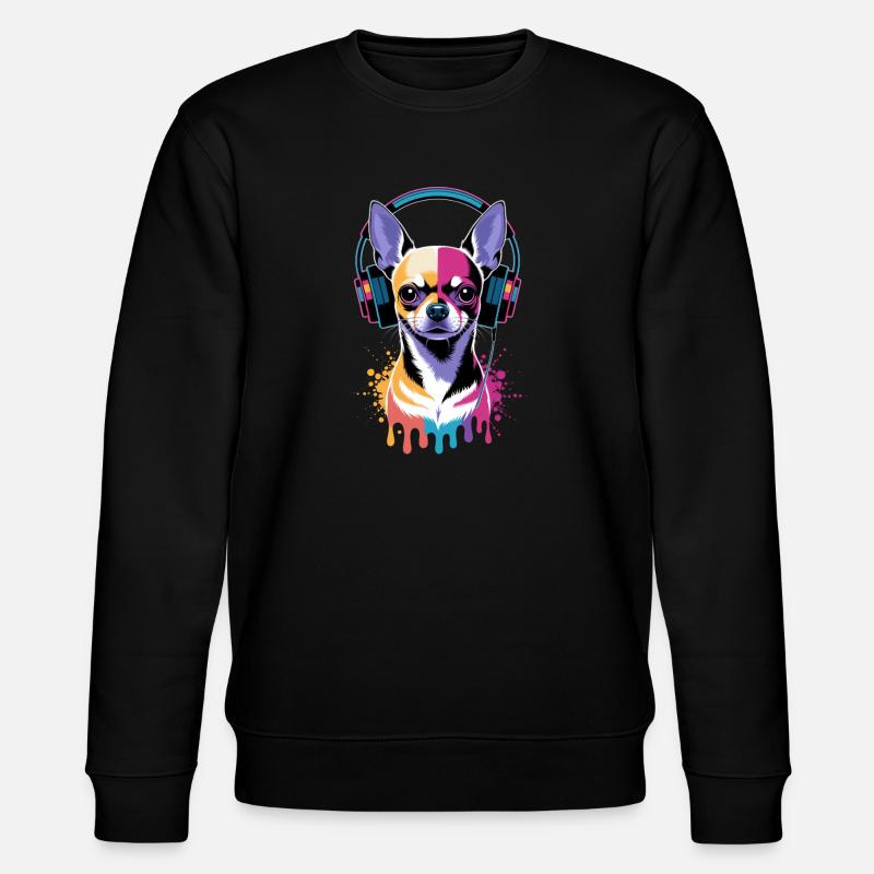 Chihuahua Kopfhörer - Stanley/Stella Unisex Bio-Sweatshirt CHANGER  - Schwarz