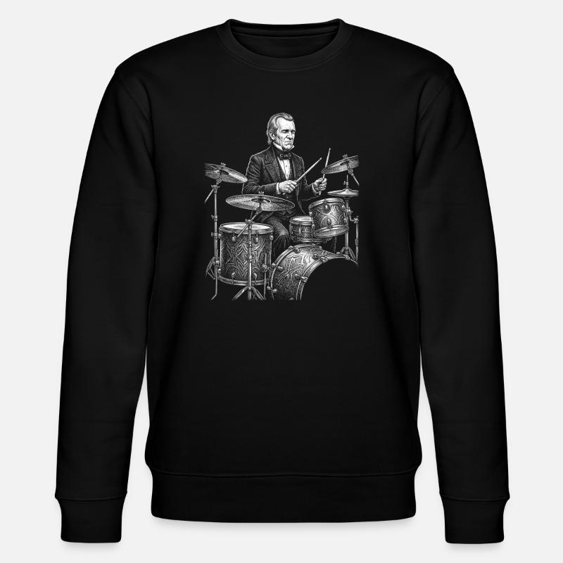 James K. Polk plays drums - Stanley/Stella CHANGER Unisex Organic Sweatshirt - black