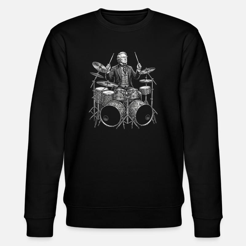 Millard Fillmore spielt Schlagzeug - Stanley/Stella Unisex Bio-Sweatshirt CHANGER  - Schwarz