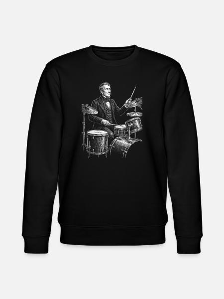 William Henry Harrison plays drums - Stanley/Stella CHANGER Unisex Organic Sweatshirt - black
