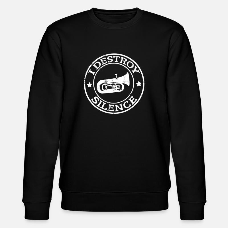 Ich zerstöre das Schweige-Messingabzeichen - Stanley/Stella Unisex Bio-Sweatshirt CHANGER - Schwarz