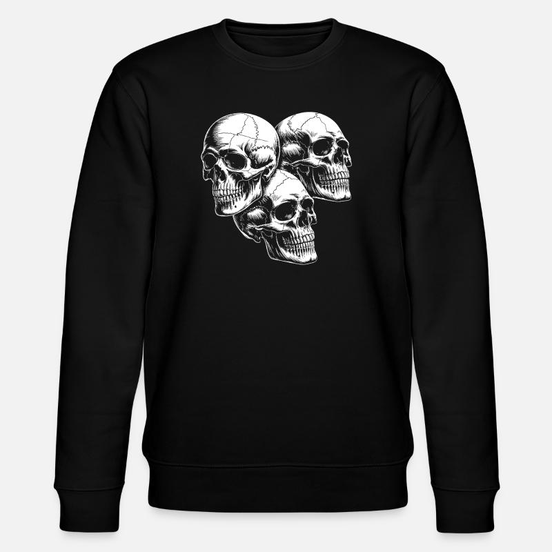 Silhouette de crâne à trois - Sweat bio CHANGER Stanley/Stella Unisexe - noir
