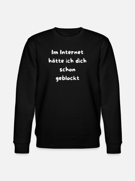 Schon geblockt Netz Meme Text - Stanley/Stella Unisex Bio-Sweatshirt CHANGER  - Schwarz