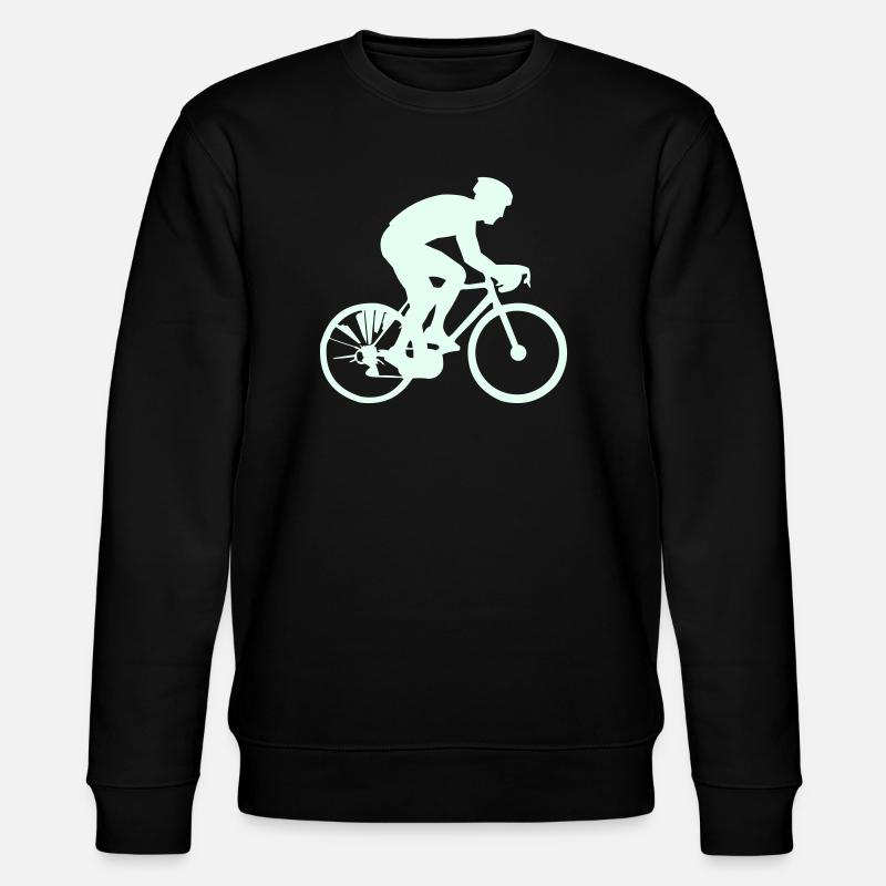 Cyclist Silhouette Mint - Stanley/Stella CHANGER Unisex Organic Sweatshirt - black