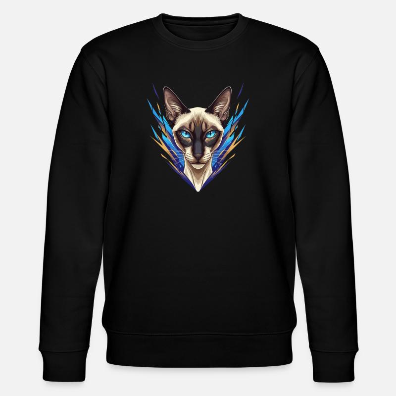 Siamese Cat Neon Style - Stanley/Stella CHANGER Unisex Organic Sweatshirt - black