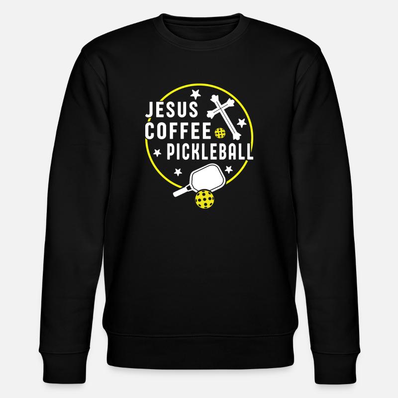 Jesus Coffee Pickleball Design - Stanley/Stella CHANGER Unisex Organic Sweatshirt - black