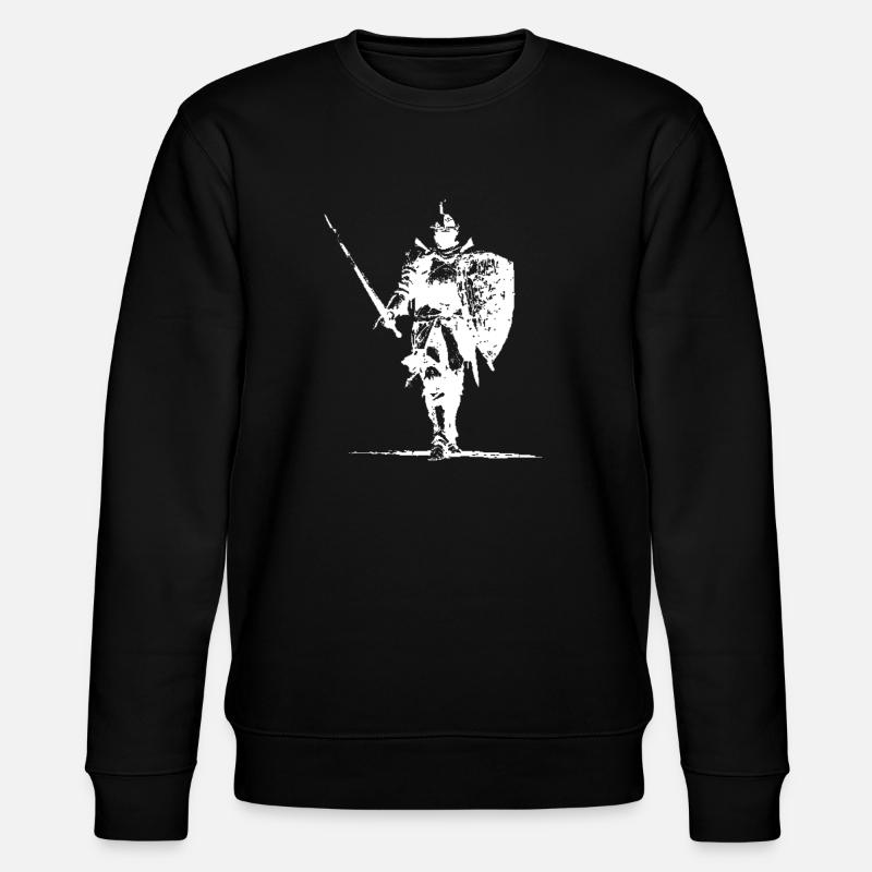Knight Silhouette with Shield and Spear - Stanley/Stella CHANGER Unisex Organic Sweatshirt - black