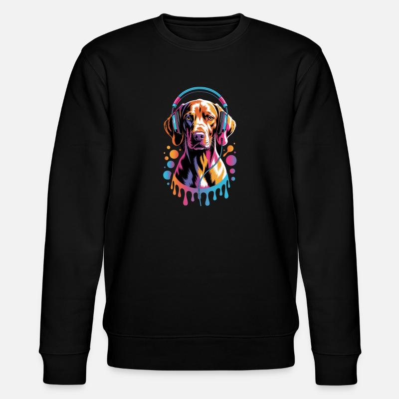Viszla avec un casque - Sweat bio CHANGER Stanley/Stella Unisexe - noir