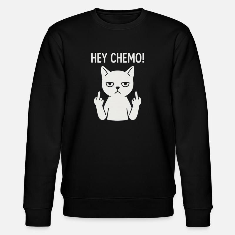 Freche Chemo-Unterstützungskatze - Stanley/Stella Unisex Bio-Sweatshirt CHANGER  - Schwarz