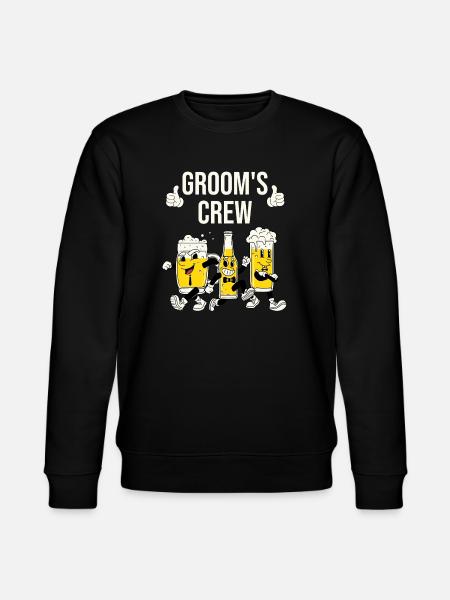 Funny Bräutigams Crew Bier - Stanley/Stella Unisex Bio-Sweatshirt CHANGER  - Schwarz