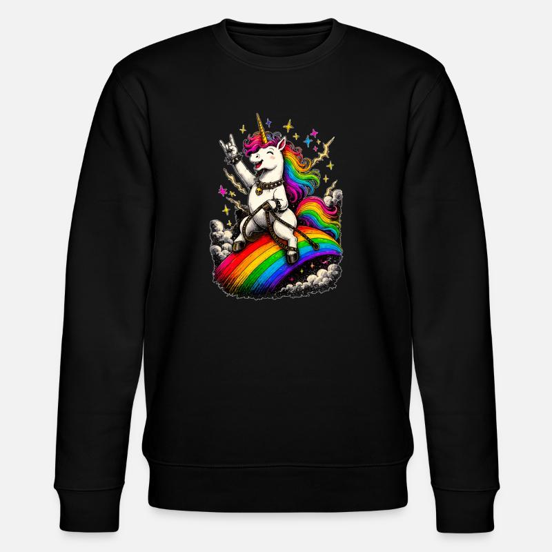 Rockendes Einhorn - Stanley/Stella Unisex Bio-Sweatshirt CHANGER - Schwarz