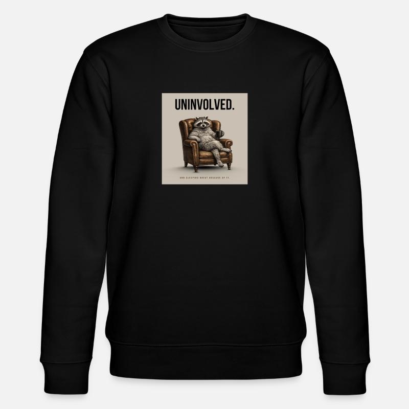 Uninvolved Raccoon Meme - Stanley/Stella Unisex Bio-Sweatshirt CHANGER  - Schwarz