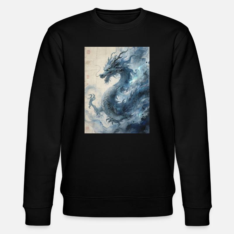 Die Sternennacht: Blauer Drache – Aether - Stanley/Stella Unisex Bio-Sweatshirt CHANGER  - Schwarz