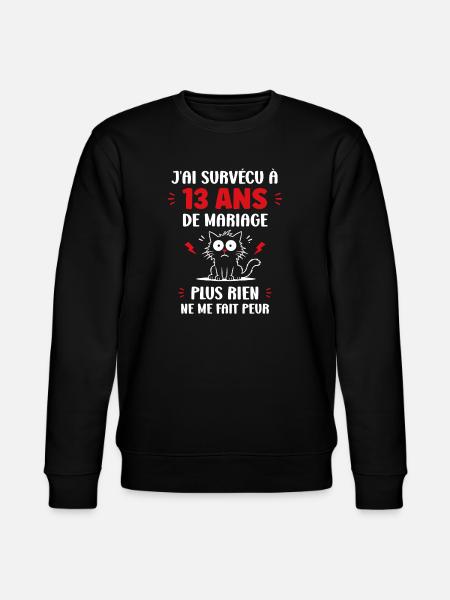 Survivre 13 Ans Mariage Chat - Sweat bio CHANGER Stanley/Stella Unisexe - noir