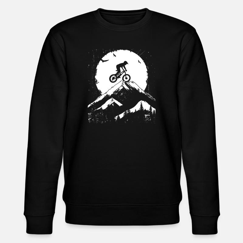 Mountain Biking Drawing - Stanley/Stella CHANGER Unisex Organic Sweatshirt - black