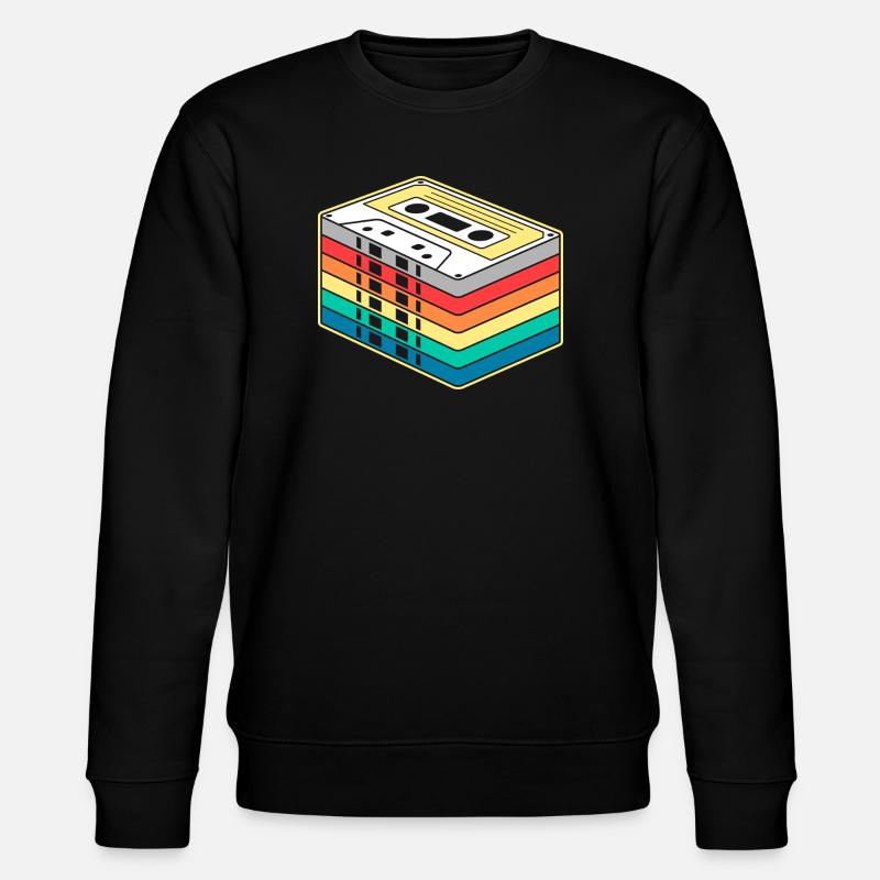 Vibrant Rainbow Cassette Tape - Stanley/Stella CHANGER Unisex Organic Sweatshirt - black