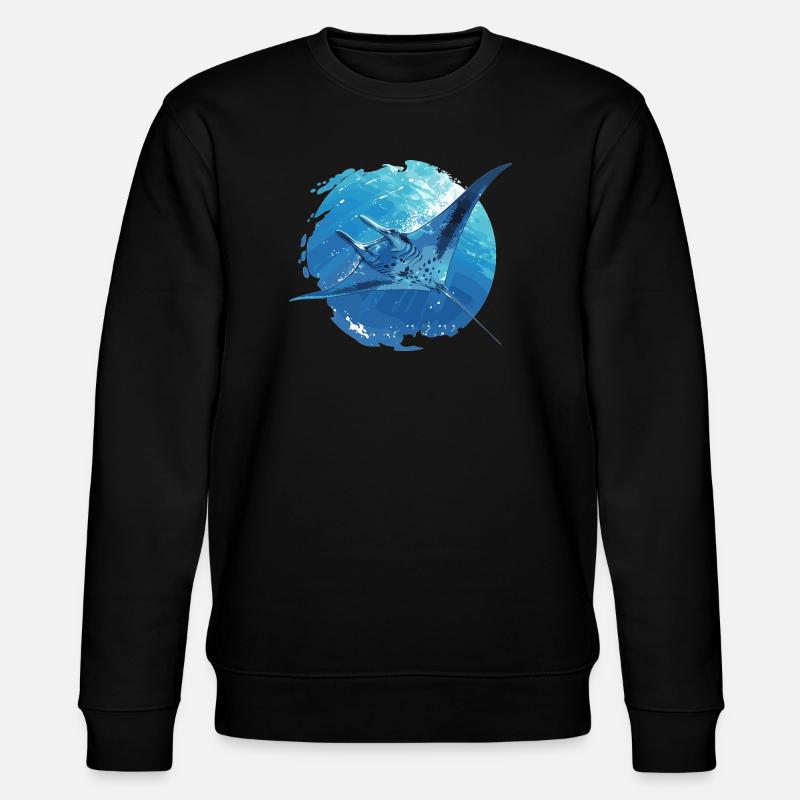 Rochen Mantarochen - Stanley/Stella Unisex Bio-Sweatshirt CHANGER  - Schwarz