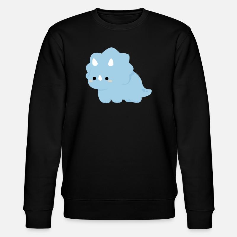 Pastellblauer Dino Triceratops-Anhänger - Stanley/Stella Unisex Bio-Sweatshirt CHANGER - Schwarz