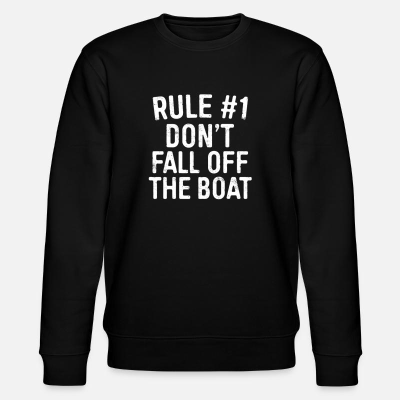Regel 1: Nicht vom Boot fallen - Stanley/Stella Unisex Bio-Sweatshirt CHANGER  - Schwarz