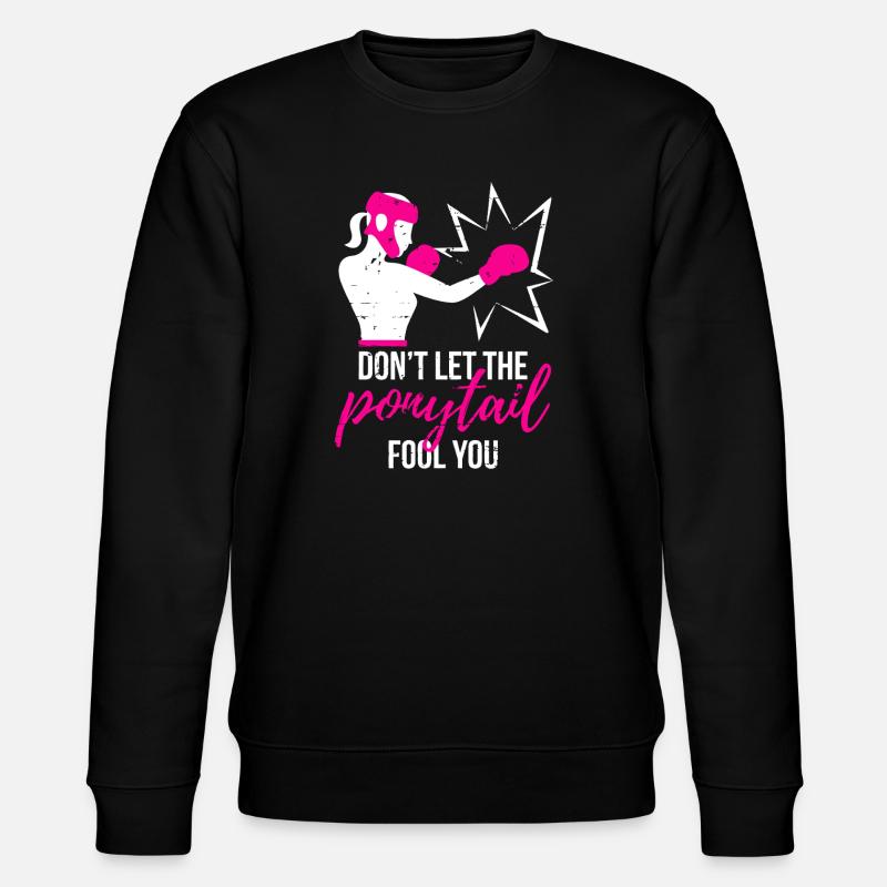 Punchy Ponytail Power - Stanley/Stella CHANGER Unisex Organic Sweatshirt - black