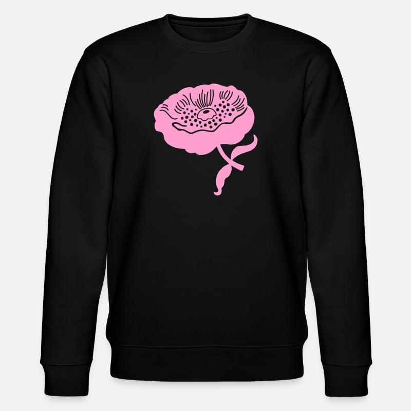 Pfingstrone L botanisch Pfingstrone L rosa - Stanley/Stella Unisex Bio-Sweatshirt CHANGER  - Schwarz
