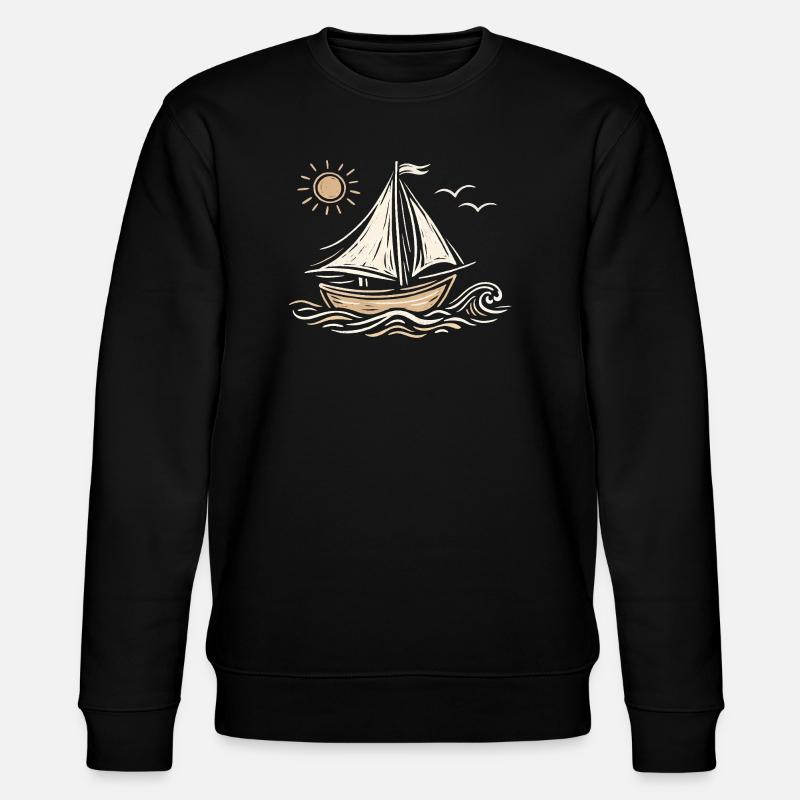 Sailboat Sketch - Stanley/Stella CHANGER Unisex Organic Sweatshirt - black