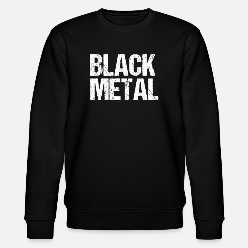 Black Metal Distressed Text - Stanley/Stella CHANGER Unisex Organic Sweatshirt - black